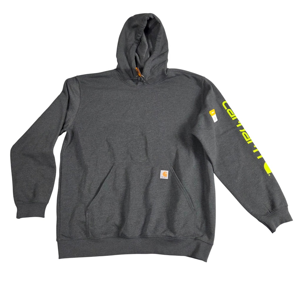 Carhartt Hoodie Men XL Gray NWT Midweight Logo Sleeve Sweatshirt K288 026
